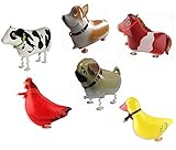 Ovee Lando Set of 6 walking animal Helium balloon pet air walkers, mixes pet party