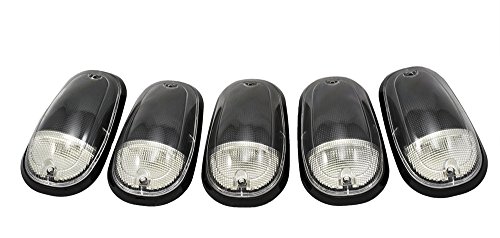 03-16 Dodge Ram 2500 3500 Dually Cab Roof Lights Markers 5 Piece pc COVERS with BASE Kit in CLEAR CRL 264146CL (with Built-in LED Amber Bulbs) 03 04 05 06 07 08 09 2003 2004 2005 2006 2007 2008 2009 2010 2011 2012 2013 2014