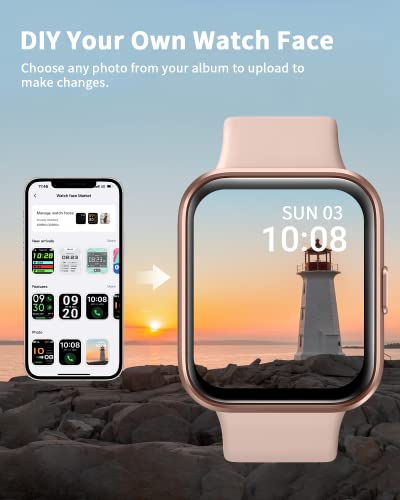 Smart Watch for Women, Answer/Make Call, Alexa Built-in 1.8" HD Fitness Watch with Heart Rate SpO2 Sleep Tracker, Ladies Smartwatch for iPhone Samsung Android, 120 Sport, 3ATM Waterproof Step Counter