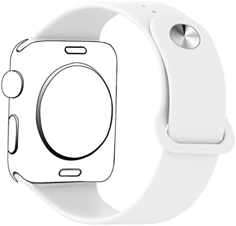 42mm Apple Watch Band,PTTECH Soft Silicone Sport Band [3 Pieces for 2 Lengths] Large/Small Wrist Strap Replacement for iWatch Series 3 2 1 Sport 42mm - White