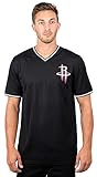 NBA Houston Rockets Men's Jersey T-Shirt V-Neck Mesh Short Sleeve Tee Shirt, Large, Black