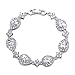 EVER FAITH Wedding Bridal Bracelets for Brides Bridesmaids, White Gold Plated Cubic Zirconia Teardrop Tennis Braceletss for Women, Prom