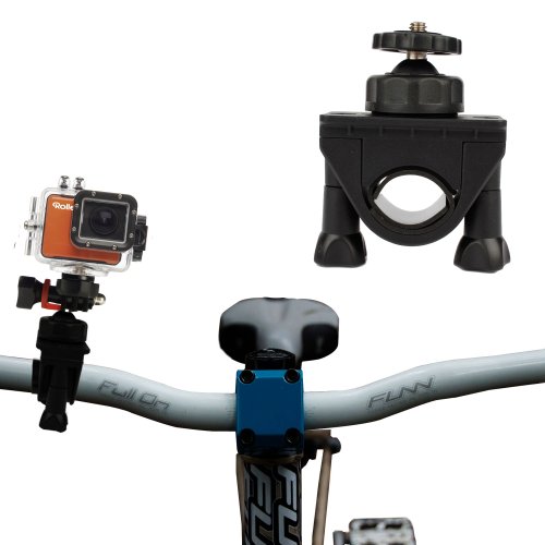 DURAGADGET Secure Clamp On Road Bike/Bicycle Action Cam Mount - Suitable for Rollei S-50 WiFi Nitro Circus/Ski/Standard & Rollei 5S WiFi Action Cameras & Garmin Virb Elite GPS