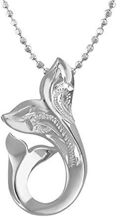 Hawaiian Silver Jewelry Whale Tail Necklace 925 Silver Hawaiian Silver Jewelry [Chain Included]