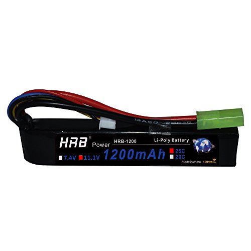 HRB 3S 1200mAh 11.1v 25C LiPo Stick Battery With Mini Tamiya Connector for Airsoft Gun, RC Gun