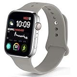 NUKELOLO Sport Band Compatible with Apple Watch 42MM 44MM,Soft Silicone Replacement Strap Compatible for Apple Watch Series 4/3/2/1 [S/M Size in Concrete Color]