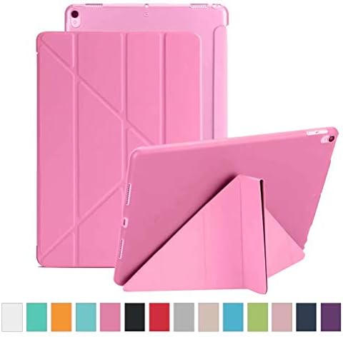 iPad Pro 9.7 Case, Maetek Origami Ultra Slim Smart Cover, Fashion 3D Designed with Muti-Angle Stand Auto Wake/Sleep Function Soft TPU Back for iPad Pro 9.7" 2016 Model, Pink