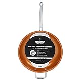 California Home Goods 12.5” Non-Stick CermiTech Frying Pan, Oven Safe, Dishwasher Safe, Scratch Proof, Ceramic Titanium Blend, Copper Colored