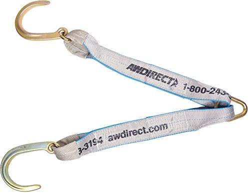 AW Direct TPV70AL Professional Quality V-Bridle with 8" J-Hooks, Double-Ply 3"W x 2'L Strap Legs