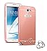 Galaxy Note 2 Case,DAMONDY Luxury Metal Air Aluminum Bumper Detachable + Mirror Hard Back Case 2 in 1 cover Ultra-Thin Frame Case For Samsung Galaxy Note 2 N7100 (Rose)