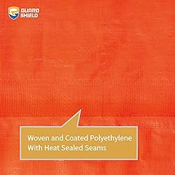 GUARD SHIELD Orange Tarp 8x8 Feet Waterproof Tarps