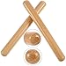 BBTO 2 Pack 8 Inch Classical Solid Hardwood Claves, Percussion Instrument/ Rhythm Sticks for The Young Musicians (Natural Wood Color)