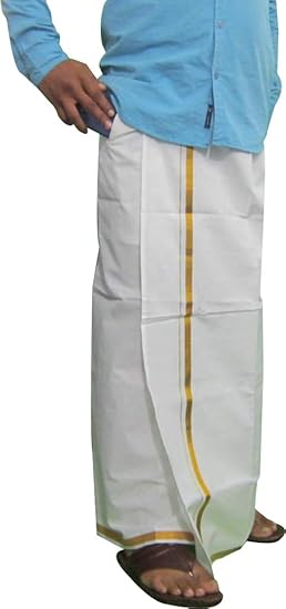 Solid Men's Dhoti - White