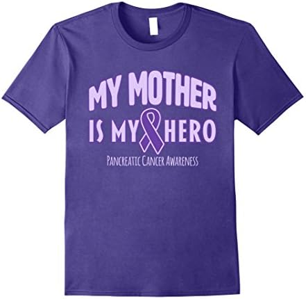 Mens My Mother is My Hero Pancreatic Cancer Awareness T-Shirt XL Purple