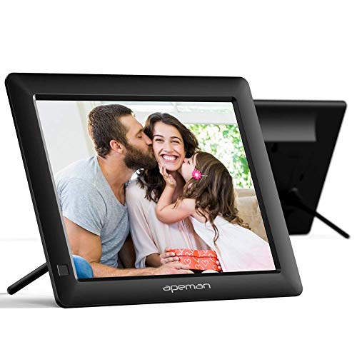 APEMAN Digital Photo Frame 8 Inch with 1024×768 High Resolution with Background Music, Motion Sensor, Photo Auto-Rotate, USB and SD Card Slots and Remote Control