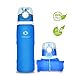Silicone Water Bottle Foldable Collapsible Anti Leakage with Leak Proof Valve Bottles Travel Outdoor Sports Lightwight Portable BPA Free Medical Food Grade 26 Ounce