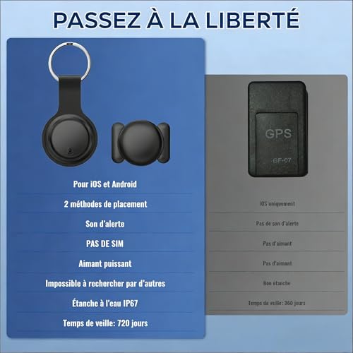 Traceur GPS Voiture Compatible avec iOS et Android,2026 Smart Traceur Tag Tracker GPS Localisateurs D'Objets Bluetooth Couverture Mondiale en Temps Réel,Localisateurs Tags pour Voiture Animaux