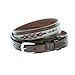 Mens Genuine Leather Ranger Belt with Southwestern Woven Diamond Pattern Accent