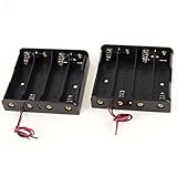 Vanki 2 Pcs Black Plastic Battery Holder Case w