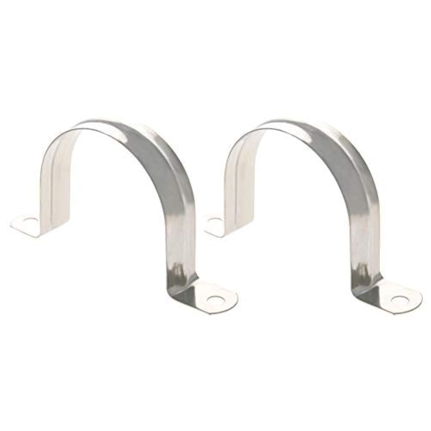 MroMax 60mm(2.36") Rigid Pipe Strap, 2 Holes Tube Straps 304 Stainless Steel Tension Tube Clip Clamp, 2 Pcs