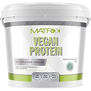Matrix Nutrition Vegan Friendly Protein 3 Plant Protein Low Sugar Content 70% Protein Sports Supplement, Healthy Based Muscle Building Recovery Gym Training Drink – 1KG (Salted Caramel)
