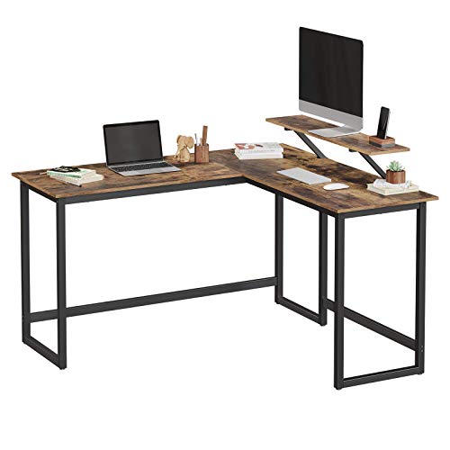 VASAGLE LShaped Computer Desk, Industrial Workstation for Home Office Study Writing and Gaming