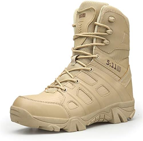 WOJIAO Men's Outdoor Military Boots Spring and Summer Hiking Shoes Commando Desert Tactical Snow Boots Waterproof and Wearable
