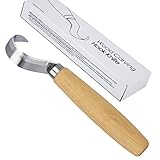 Wood Carving Hook Knife 164 & 420 J2 Stainless Steel Blade for Carving Spoons Bowls kuksa and Cups Basic Crooked Knife Rockwell Hardness 60 for Professional Spoon Carvers and Beginners - Right Handed