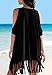 Womens Letters Print Baggy Swimwear Bikini Cover-ups Beach Dress(One Size,BB-Black)