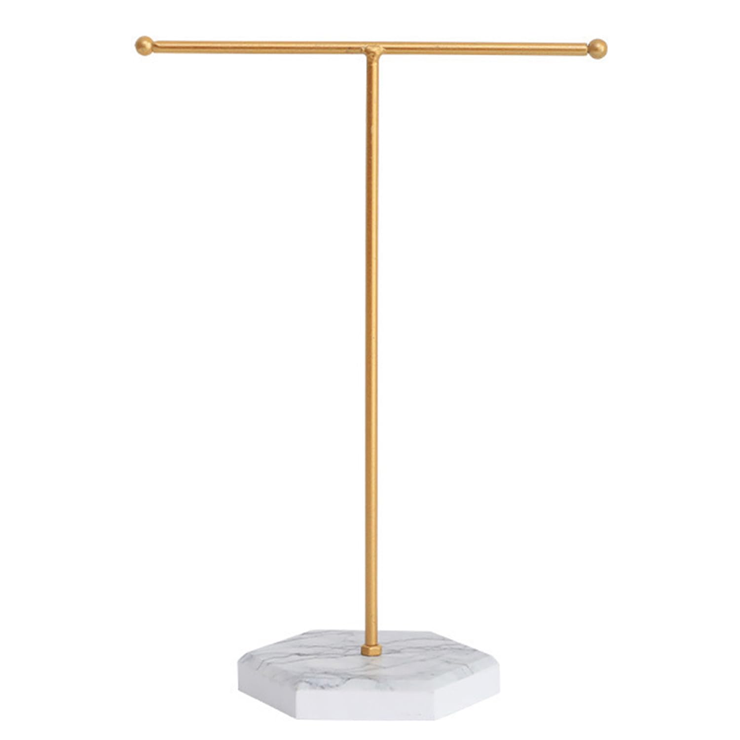 DUINIU 1 Piece Metal Jewelry Stand, Jewelry Storage Rack, T-Shaped Necklace Display Stand, Jewelry Hanging Organizer, Suitable for Necklaces, Bracelets, Earrings, Rings, Watches, Etc