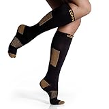 CopperJoint Performance Compression Socks - Copper Infused Support - GUARANTEED For Running, Crossfit, Athletic, Shin Splint - PREMIUM Graduated Medical Grade - Below Knee High - Unisex - Pair