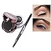 UCANBE 4 in 1 Black Brown Eyeliner Gel and Eyebrow Powder Makup Set Professional Water-proof Long Lasting Eye Liner Brow Kit with Double Ended Brush