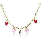 Zhang shine Strawberry Keychain for Women Strawberry Cherry Bag Chain Charm Gold Purse Chain Charms for Handbags Accessories