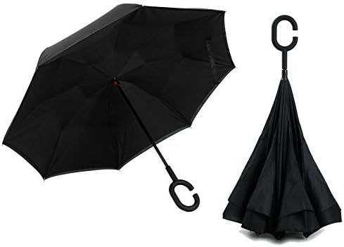 Anbella Inverted Double Layer Windproof UV Protection Reverse Folding Car Umbrella