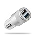 Eleckey EK0001 USB Rapid Car Charger for Samsung Galaxy S7/S7Edge, S6 / S6 Edge/Note 5 and More - White