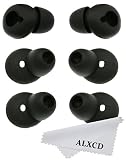 Eargel for Gear Circle SM-R130, ALXCD 3 Pair Medium Anti-Slip Durable Silicone Replacement Ear Tip Earpads, Fit for Samsung Gear Circle Bluetooth Earphone SM-R130 [Black] (3 Pair)
