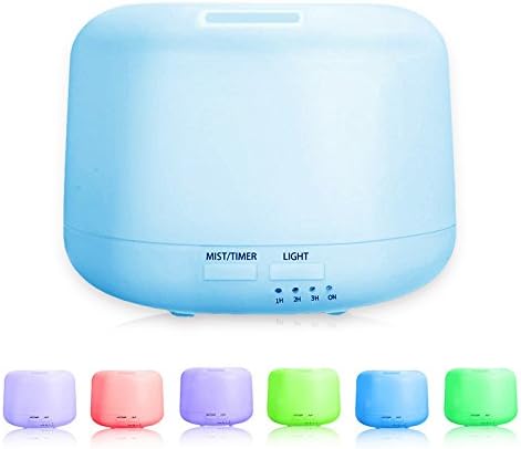 300ml Aromatherapy,Essential Oil Diffuser, Diffuser Portable Ultrasonic Aroma Humidifier with 7 Color Changing LED Lamps, Mist Mode Adjustment and Water-less Auto Shut-off Function