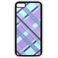 iPhone 6s Case Geometric Plaid Pale Purple Blue Gray Customizable by TYD Designs in Black Rubber