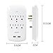 Oviitech 6 Outlet Surge Protector,900 Joules Wall Adapter Tap with 2 USB Charger, Dual 3.1A USB Ports, 3-Prong Wall Mount Outlet Plugs,ETL Listed,White