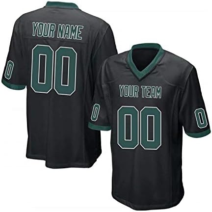 Men’s Custom Football Jersey Custom Your Own/Team Mesh Jerseys Embroidered Name Numbers American Football Black Jersey