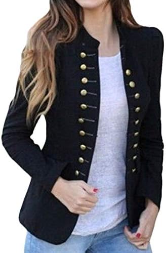 ainr Women Open Front Double Breasted Short Cardigan Winter Blazer Jacket Coat