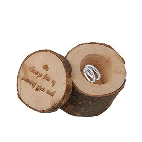 Caja de almacenamiento de madera caja de anillos de boda, diseño de corazones con de