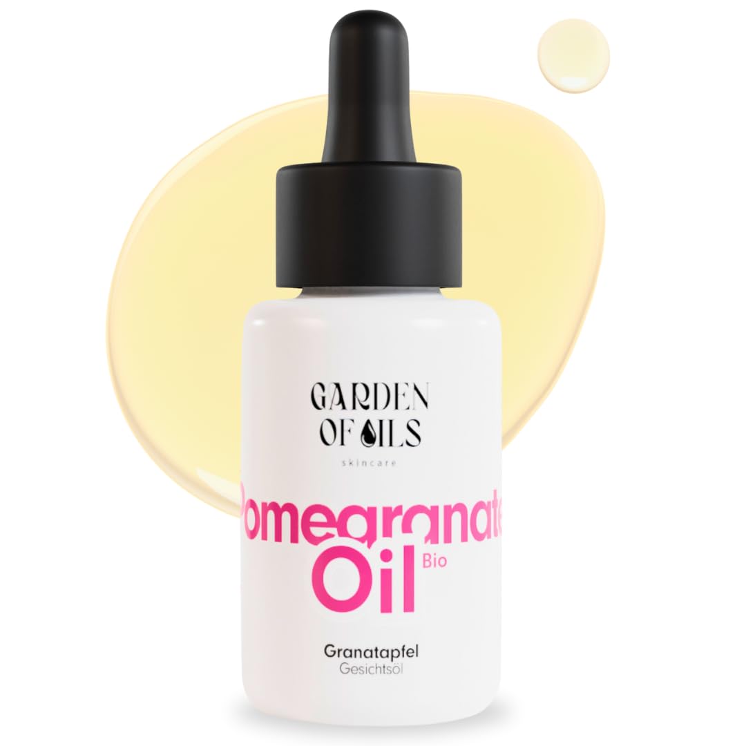 Pomegranate Facial Oil - Organic & Cold Pressed - Garden of Oils Pomegranate Oil - Facial Care with High Quality Garnet Apple Seed Oil