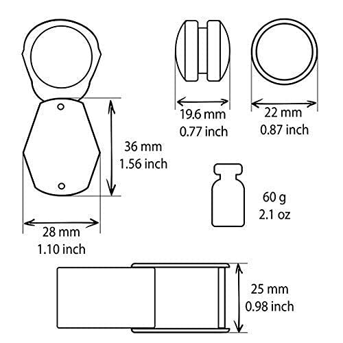 BelOMO Jewelers Loupe 10x Triplet Magnifier 21mm (.85"). Optical Glass