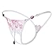 GIRLADY Rhinestone Lingerie for Women for Sex Play G-String Thong Sexy Open Crotch Panty White/Pink