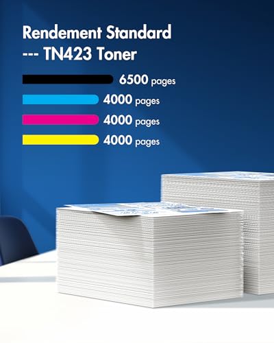 VIPGOOD TN423 TN-423 Compatible Toner Cartridge for Brother TN423 TN-423 TN421 for Brother HL-L8260CDW MFC-L8900CDW MFC-L8690CDW HL-L8360CDW DCP-L3560CDW (Black Cyan Yellow Magenta)