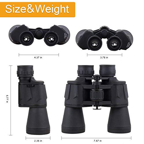 Pansonite 20x50 Powerful High Definition Binoculars with Durable Portable and Fully Coated Lens for Birding Watching, Camping, Hunting, Concert, Sports, Sightseeing and More - Thumbnail 7