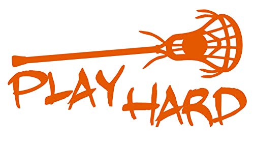 UR Impressions IOrn Play Hard Lacrosse Decal Vinyl Sticker Graphics for Cars Trucks SUV Vans Walls Windows Laptop|Intense Orange|7.5 x 3.6 Inch|URI131-IO - Thumbnail 4