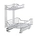 Household Essentials Glidez Multipurpose Chrome-Plated Steel Pull-Out/Slide-Out Storage Organizer for Under Sink or Under Cabinet Use - 2-Tier Design - Fits Standard Size Cabinet or Shelf, Chrome