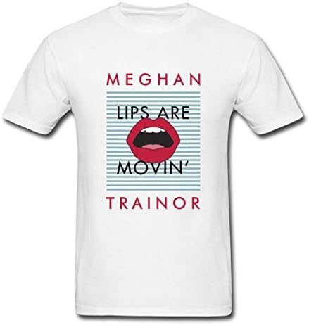 MEN'S Cotton Custom Meghan Trainor Lips Are Movin Logo T Shirt White XXXL